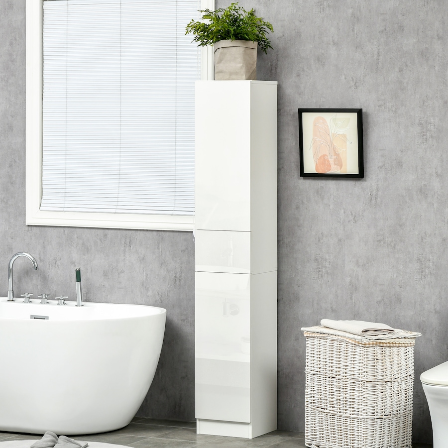 Image 994964_ALTMORE1.jpg, Product 994-964 / Price $159.64, kleankin Tall Bathroom Storage Cabinet with Doors Drawer High Gloss White from Kleankin on TSC.ca's Home & Garden department
