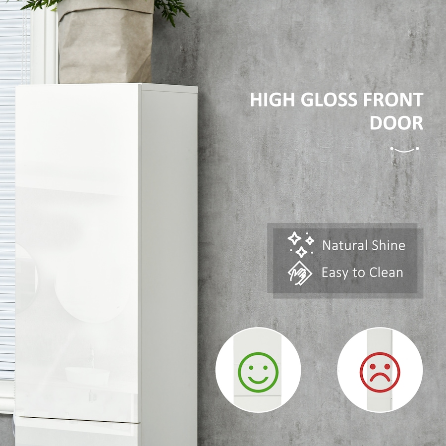 Image 994964_ALTMORE4.jpg, Product 994-964 / Price $159.64, kleankin Tall Bathroom Storage Cabinet with Doors Drawer High Gloss White from Kleankin on TSC.ca's Home & Garden department