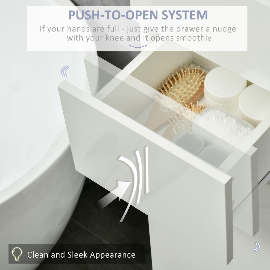 Image 994964_ALTMORE6.jpg, Product 994-964 / Price $159.64, kleankin Tall Bathroom Storage Cabinet with Doors Drawer High Gloss White from Kleankin on TSC.ca's Home & Garden department
