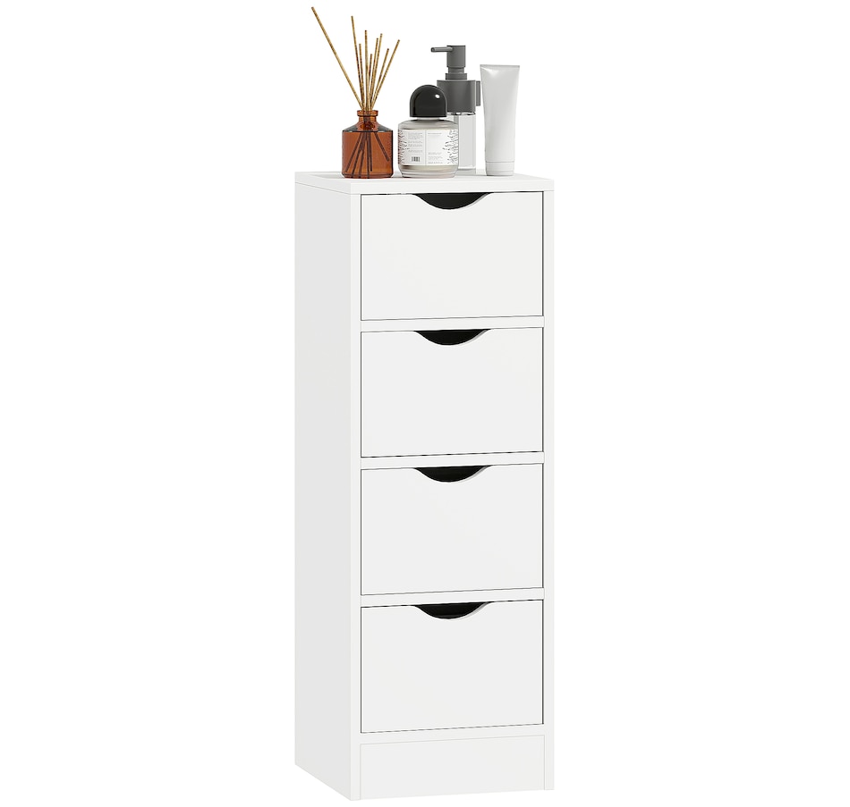 Image 994978.jpg, Product 994-978 / Price $99.99, HOMCOM 4-Drawer Bathroom Cabinet, Narrow Storage Cabinet, White from HOMCOM on TSC.ca's Home & Garden department