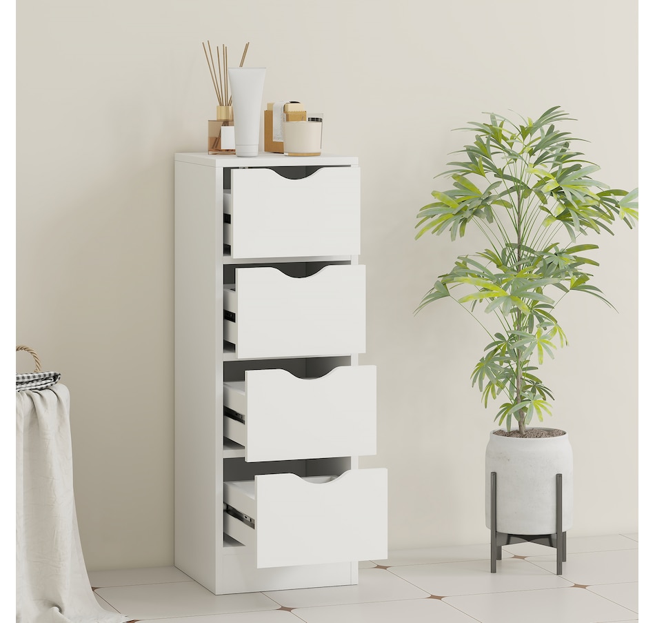 Image 994978_ALTMORE6.jpg, Product 994-978 / Price $99.99, HOMCOM 4-Drawer Bathroom Cabinet, Narrow Storage Cabinet, White from HOMCOM on TSC.ca's Home & Garden department