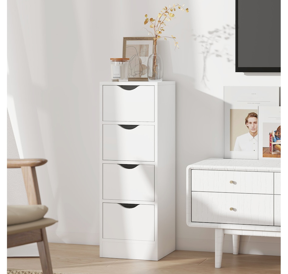 Image 994978_ALTMORE8.jpg, Product 994-978 / Price $99.99, HOMCOM 4-Drawer Bathroom Cabinet, Narrow Storage Cabinet, White from HOMCOM on TSC.ca's Home & Garden department