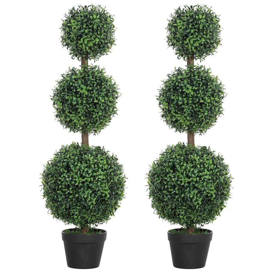 Image 994989.jpg, Product 994-989 / Price $114.99, HOMCOM 2 Pack Artificial Boxwood Topiary Ball Trees, Fake Plants in Pot from HOMCOM on TSC.ca's Home & Garden department