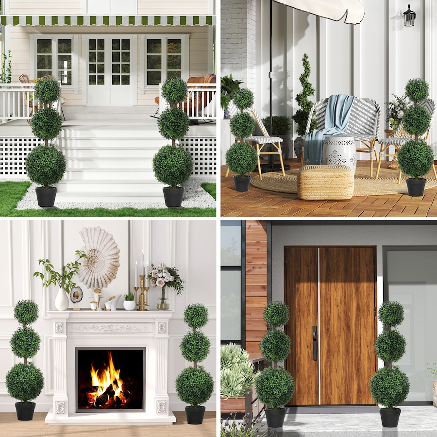 Image 994989_ALTMORE1.jpg, Product 994-989 / Price $114.99, HOMCOM 2 Pack Artificial Boxwood Topiary Ball Trees, Fake Plants in Pot from HOMCOM on TSC.ca's Home & Garden department