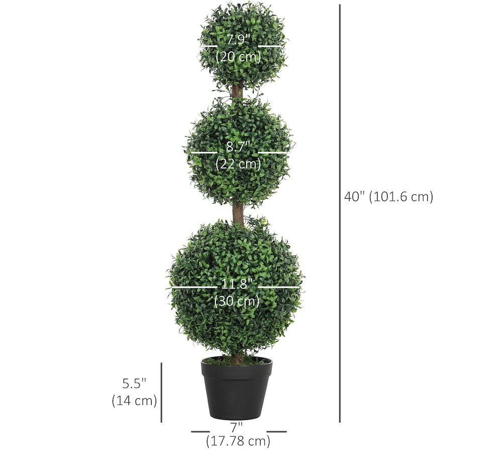 Image 994989_ALTMORE2.jpg, Product 994-989 / Price $114.99, HOMCOM 2 Pack Artificial Boxwood Topiary Ball Trees, Fake Plants in Pot from HOMCOM on TSC.ca's Home & Garden department