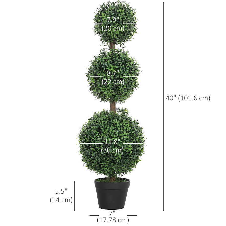 Image 994989_ALTMORE2.jpg, Product 994-989 / Price $114.99, HOMCOM 2 Pack Artificial Boxwood Topiary Ball Trees, Fake Plants in Pot from HOMCOM on TSC.ca's Home & Garden department