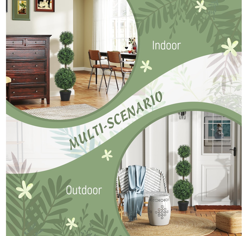 Image 994989_ALTMORE4.jpg, Product 994-989 / Price $114.99, HOMCOM 2 Pack Artificial Boxwood Topiary Ball Trees, Fake Plants in Pot from HOMCOM on TSC.ca's Home & Garden department