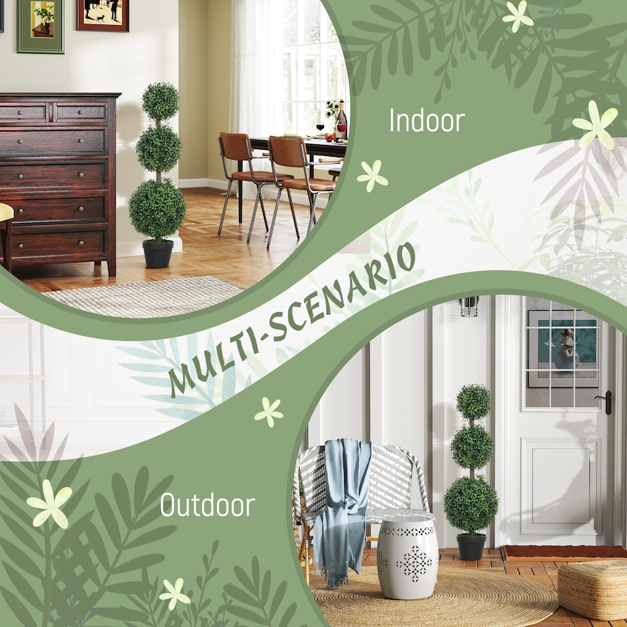 Image 994989_ALTMORE4.jpg, Product 994-989 / Price $114.99, HOMCOM 2 Pack Artificial Boxwood Topiary Ball Trees, Fake Plants in Pot from HOMCOM on TSC.ca's Home & Garden department