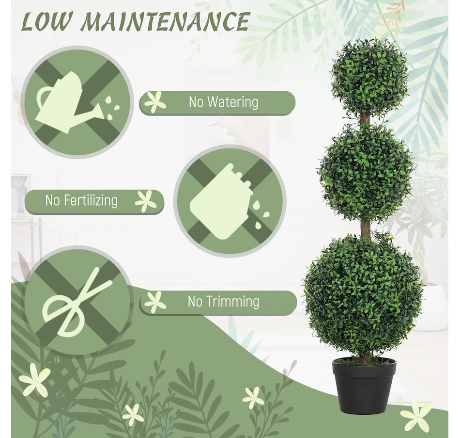 Image 994989_ALTMORE5.jpg, Product 994-989 / Price $114.99, HOMCOM 2 Pack Artificial Boxwood Topiary Ball Trees, Fake Plants in Pot from HOMCOM on TSC.ca's Home & Garden department