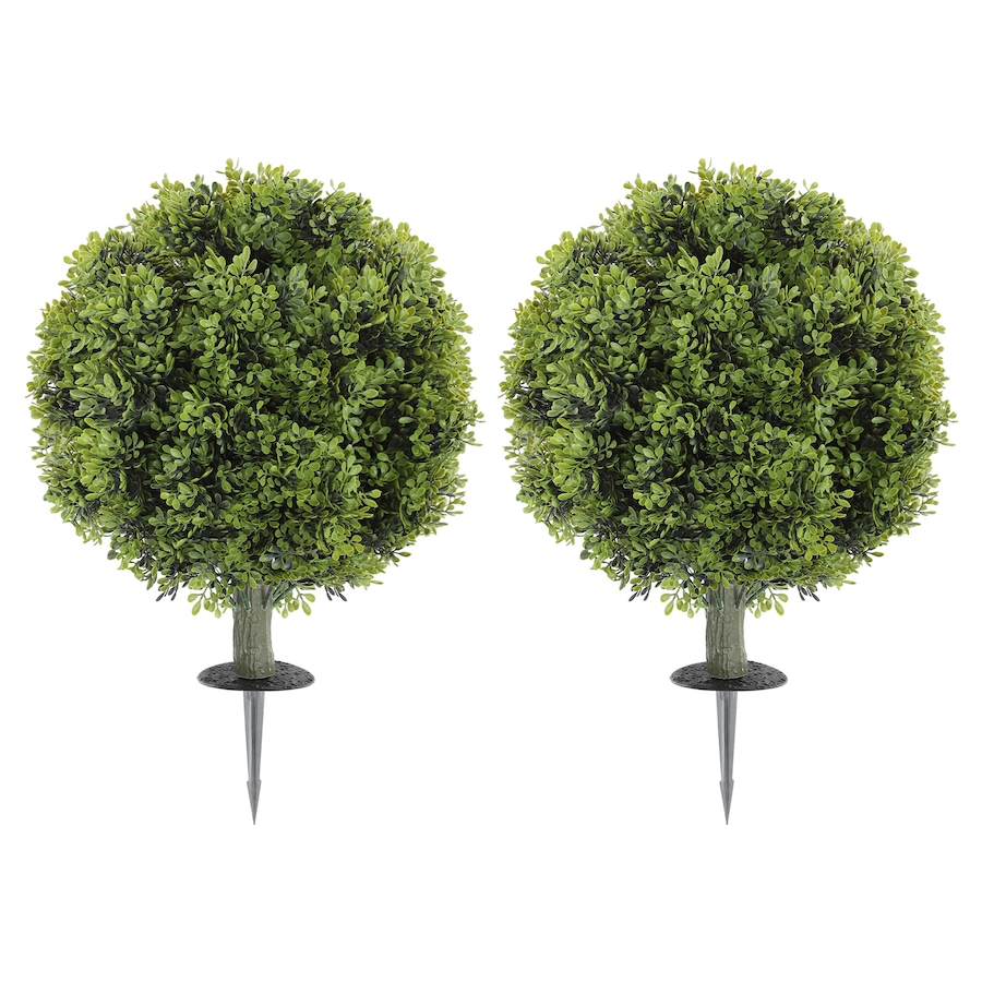 Image 994997.jpg, Product 994-997 / Price $79.99, HOMCOM 2PC Artificial Boxwood Topiary Balls, Fake Plants with Ground Stake from HOMCOM on TSC.ca's Home & Garden department