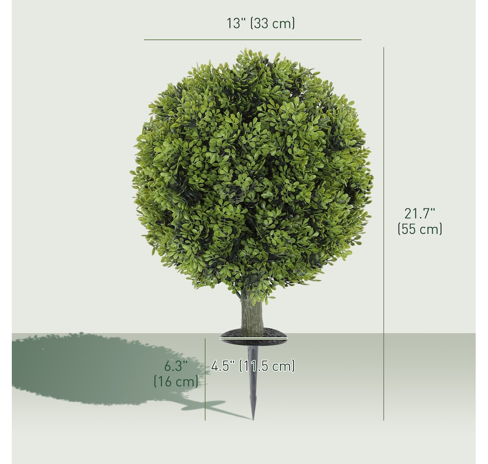 Image 994997_ALTMORE2.jpg, Product 994-997 / Price $79.99, HOMCOM 2PC Artificial Boxwood Topiary Balls, Fake Plants with Ground Stake from HOMCOM on TSC.ca's Home & Garden department