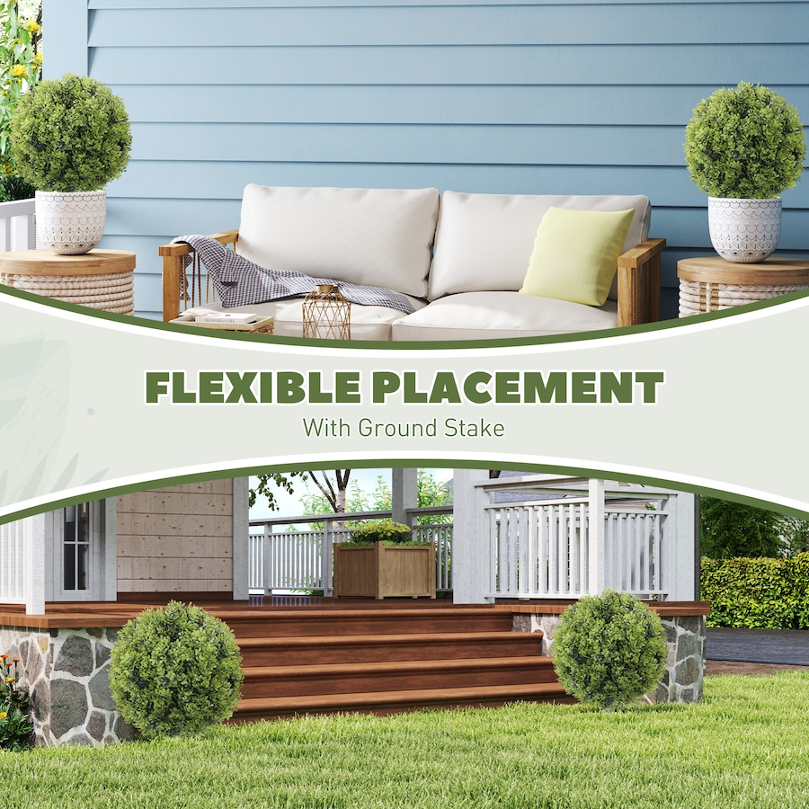 Image 994997_ALTMORE3.jpg, Product 994-997 / Price $79.99, HOMCOM 2PC Artificial Boxwood Topiary Balls, Fake Plants with Ground Stake from HOMCOM on TSC.ca's Home & Garden department