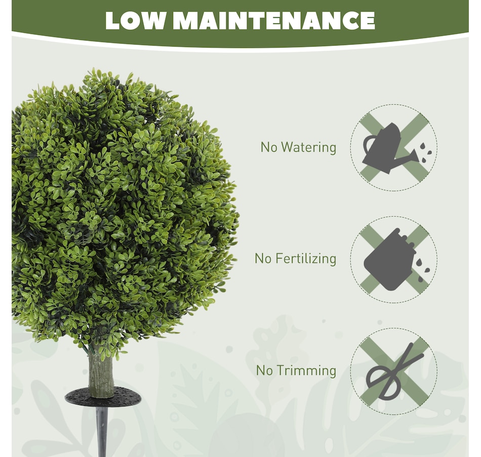 Image 994997_ALTMORE4.jpg, Product 994-997 / Price $79.99, HOMCOM 2PC Artificial Boxwood Topiary Balls, Fake Plants with Ground Stake from HOMCOM on TSC.ca's Home & Garden department
