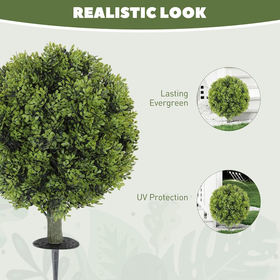 Image 994997_ALTMORE5.jpg, Product 994-997 / Price $79.99, HOMCOM 2PC Artificial Boxwood Topiary Balls, Fake Plants with Ground Stake from HOMCOM on TSC.ca's Home & Garden department