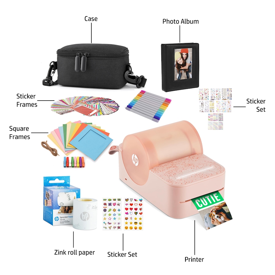 Image 995006_ALTMORE11.jpg, Product 995-006 / Price $319.99, HP Sprocket Panorama Instant Label Printer & Photo Printer Gift Bundle - Grey from HP - Hewlett Packard on TSC.ca's Toys & Hobbies department