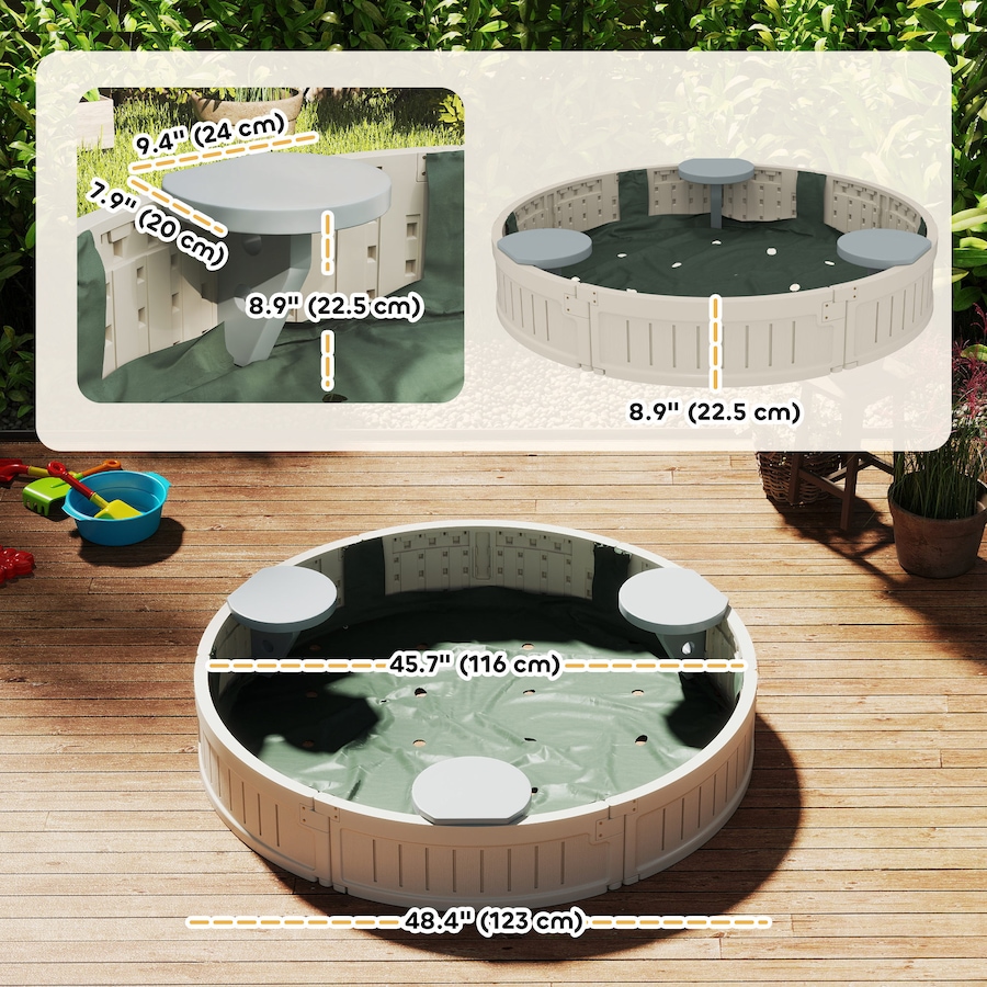 Image 995476_ALTMORE2.jpg, Product 995-476 / Price $84.99, Outsunny Kids Outdoor Sandbox with Cover Waterproof Oxford Canopy from Outsunny on TSC.ca's Home & Garden department