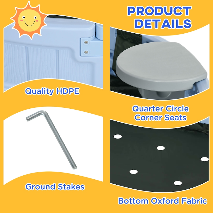 Image 995476_ALTMORE22.jpg, Product 995-476 / Price $84.99, Outsunny Kids Outdoor Sandbox with Cover Waterproof Oxford Canopy from Outsunny on TSC.ca's Home & Garden department