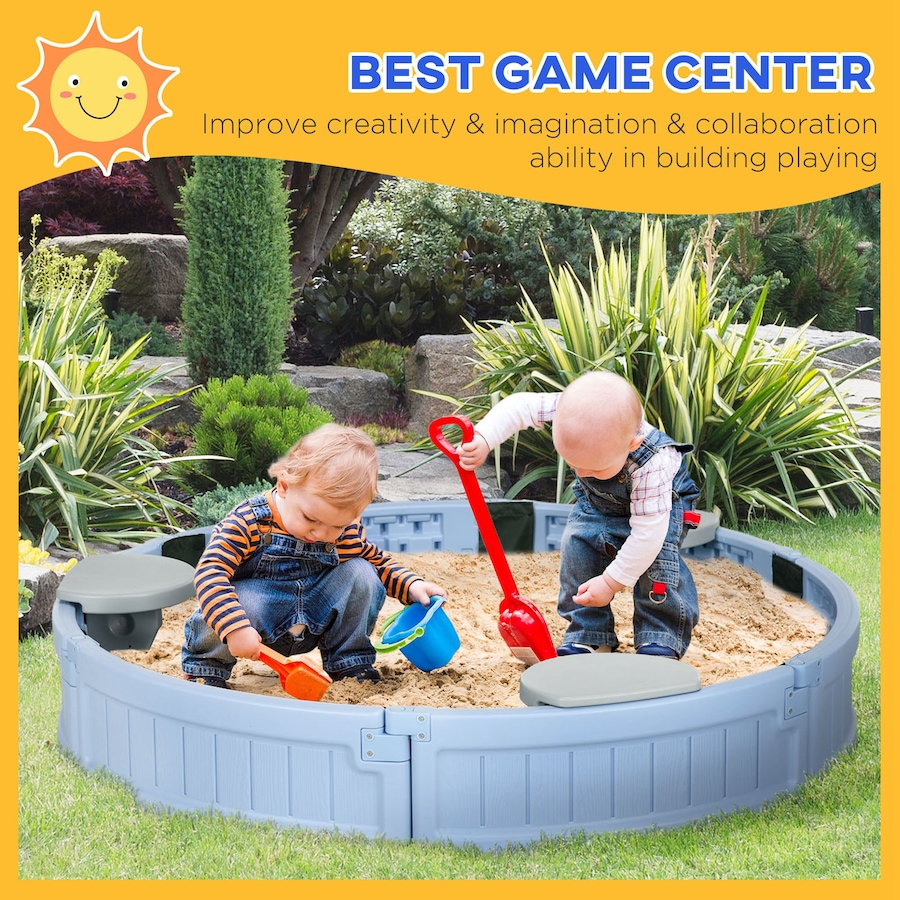 Image 995476_ALTMORE23.jpg, Product 995-476 / Price $84.99, Outsunny Kids Outdoor Sandbox with Cover Waterproof Oxford Canopy from Outsunny on TSC.ca's Home & Garden department