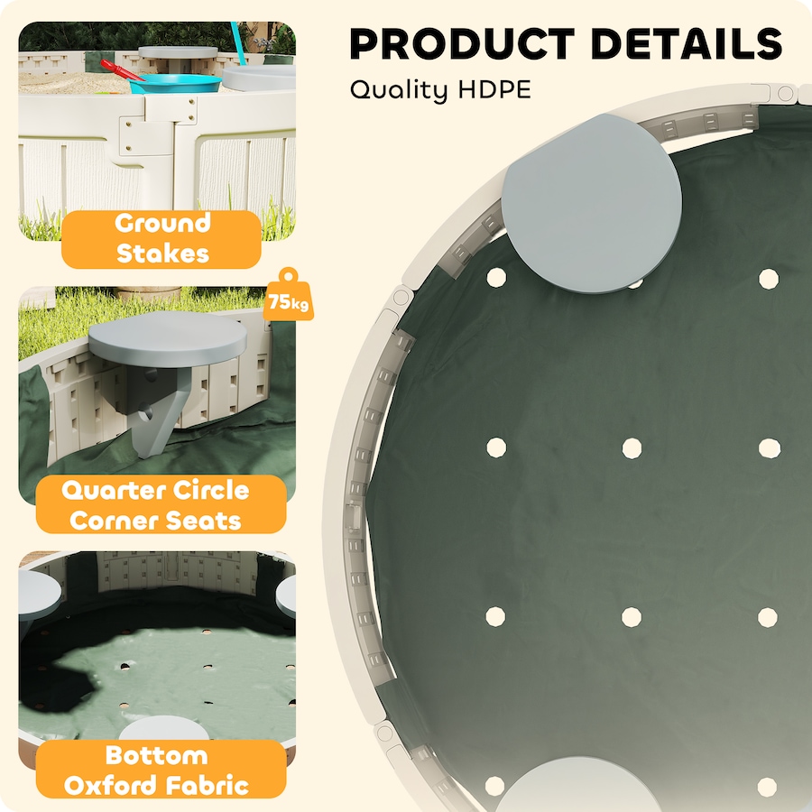 Image 995476_ALTMORE5.jpg, Product 995-476 / Price $84.99, Outsunny Kids Outdoor Sandbox with Cover Waterproof Oxford Canopy from Outsunny on TSC.ca's Home & Garden department
