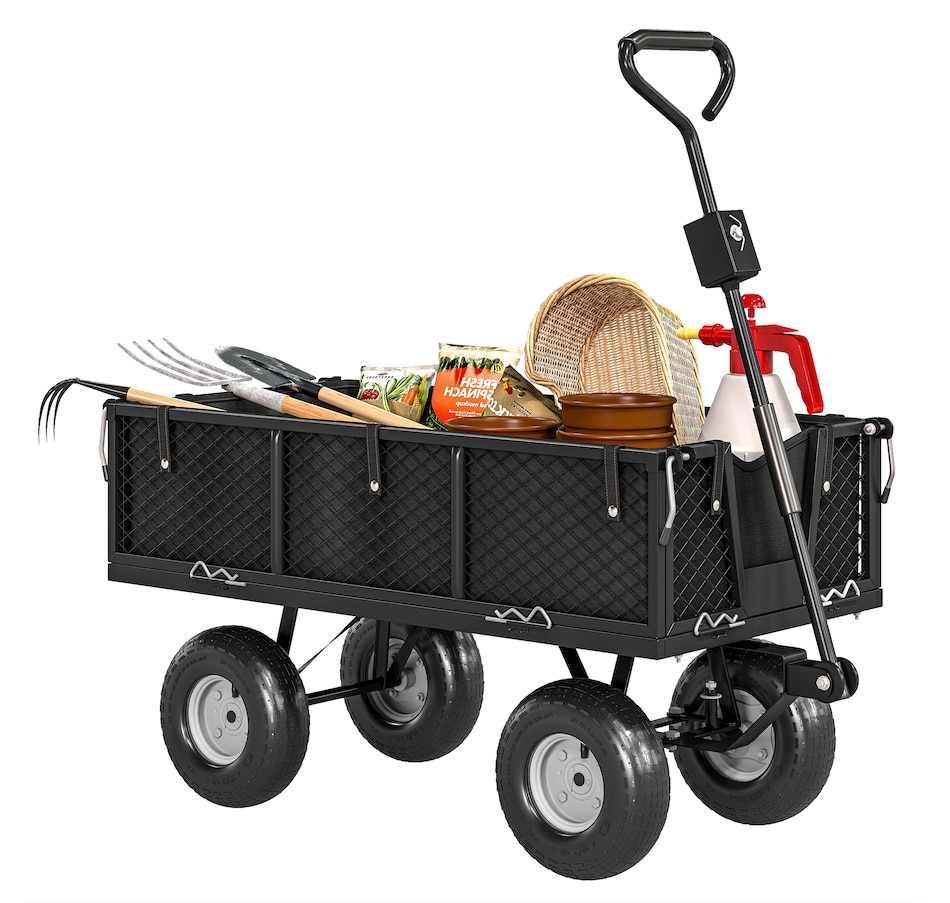 Image 996971.jpg, Product 996-971 / Price $149.99, Outsunny Garden Wagon Cart with Removable Liner, Quick-Release Sides from Outsunny on TSC.ca's Home & Garden department