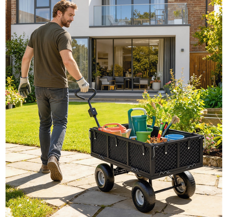 Image 996971_ALTMORE9.jpg, Product 996-971 / Price $149.99, Outsunny Garden Wagon Cart with Removable Liner, Quick-Release Sides from Outsunny on TSC.ca's Home & Garden department