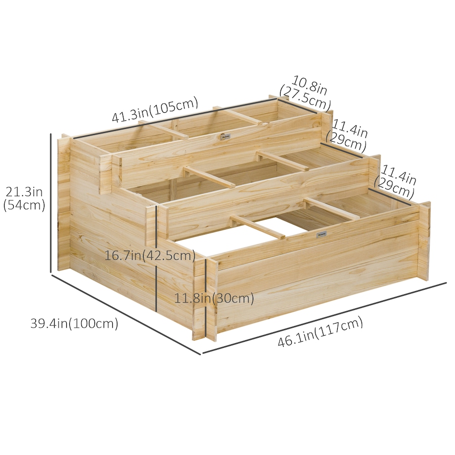 Image 996975_ALTMORE2.jpg, Product 996-975 / Price $104.99, Outsunny Raised Garden Bed with 9 Grow Grids and Non-woven Fabric, Natural from Outsunny on TSC.ca's Home & Garden department