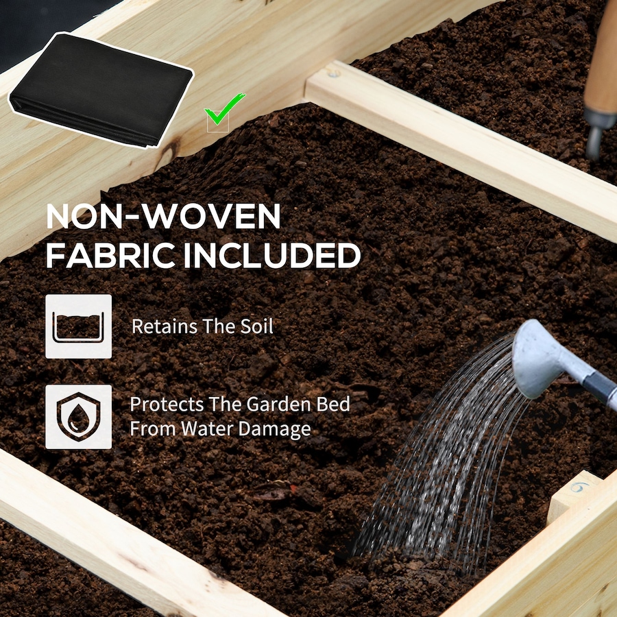 Image 996975_ALTMORE4.jpg, Product 996-975 / Price $104.99, Outsunny Raised Garden Bed with 9 Grow Grids and Non-woven Fabric, Natural from Outsunny on TSC.ca's Home & Garden department