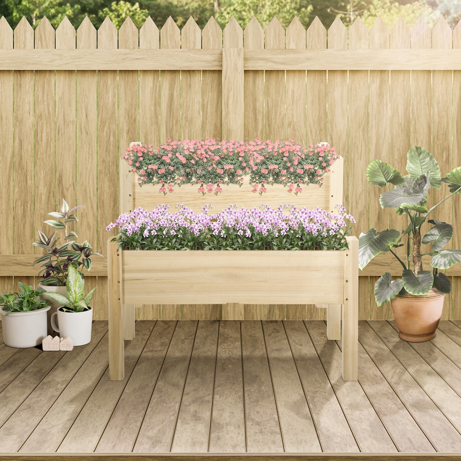 Image 996979_ALTMORE1.jpg, Product 996-979 / Price $109.99, Outsunny 34"x34"x28" 2-Tier Raised Garden Bed Wooden Planter Box for Backyard from Outsunny on TSC.ca's Home & Garden department