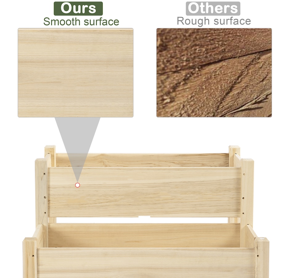 Image 996979_ALTMORE4.jpg, Product 996-979 / Price $114.99, Outsunny 34"x34"x28" 2-Tier Raised Garden Bed Wooden Planter Box for Backyard from Outsunny on TSC.ca's Home & Garden department