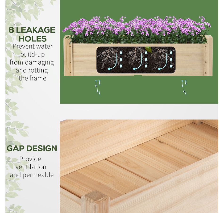 Image 996979_ALTMORE5.jpg, Product 996-979 / Price $114.99, Outsunny 34"x34"x28" 2-Tier Raised Garden Bed Wooden Planter Box for Backyard from Outsunny on TSC.ca's Home & Garden department