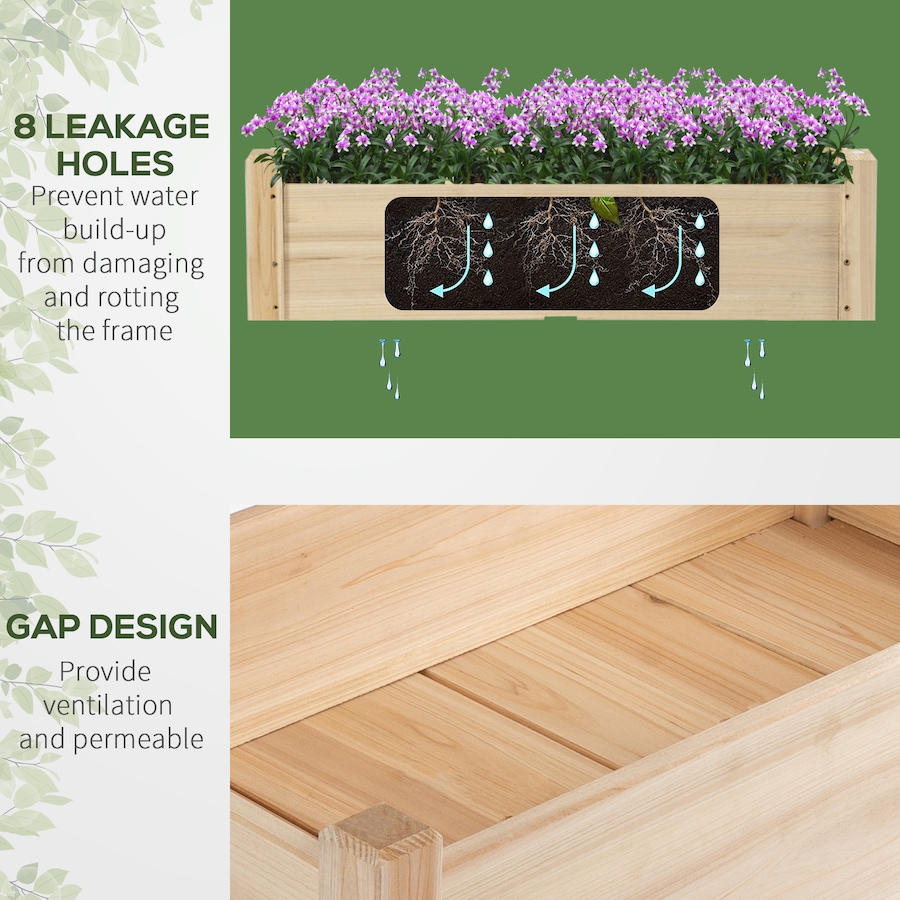 Image 996979_ALTMORE5.jpg, Product 996-979 / Price $109.99, Outsunny 34"x34"x28" 2-Tier Raised Garden Bed Wooden Planter Box for Backyard from Outsunny on TSC.ca's Home & Garden department