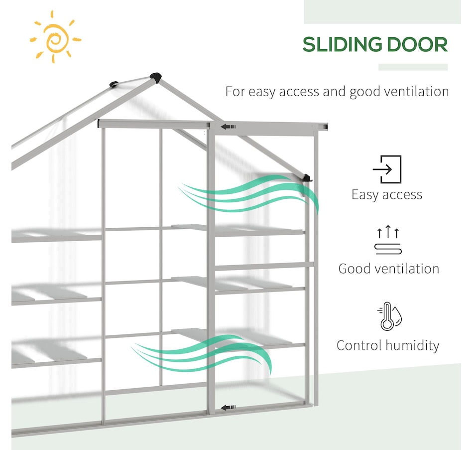 Image 997007_ALTMORE12.jpg, Product 997-007 / Price $322.99, Outsunny Walk-in Greenhouse with 3-Tier Shelves, Polycarbonate Cold Frame from Outsunny on TSC.ca's Home & Garden department