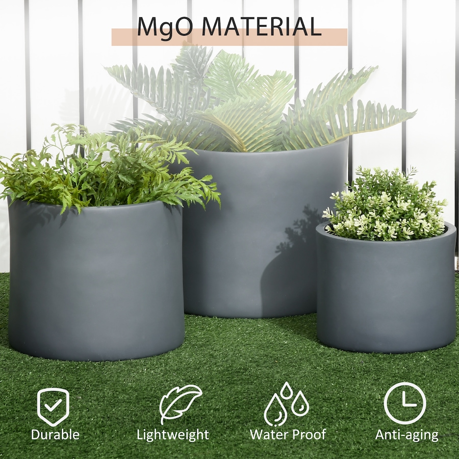 Image 997008_ALTMORE4.jpg, Product 997-008 / Price $72.99, Outsunny Set of 3 Flower Pots, Flower Pots with Drainage Holes from Outsunny on TSC.ca's Home & Garden department