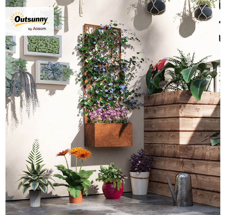 Image 997011_ALTMORE1.jpg, Product 997-011 / Price $59.99, Outsunny Raised Garden Bed with Trellis from Outsunny on TSC.ca's Home & Garden department