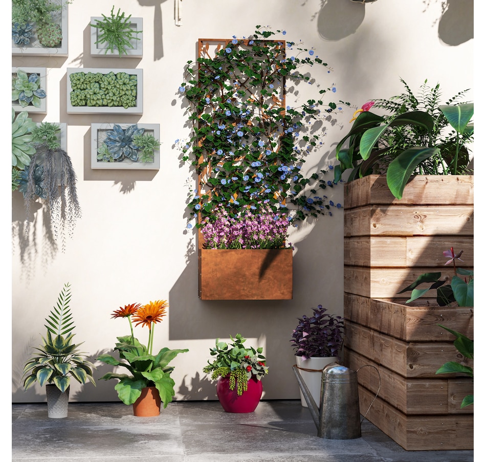 Image 997011_ALTMORE6.jpg, Product 997-011 / Price $59.99, Outsunny Raised Garden Bed with Trellis from Outsunny on TSC.ca's Home & Garden department