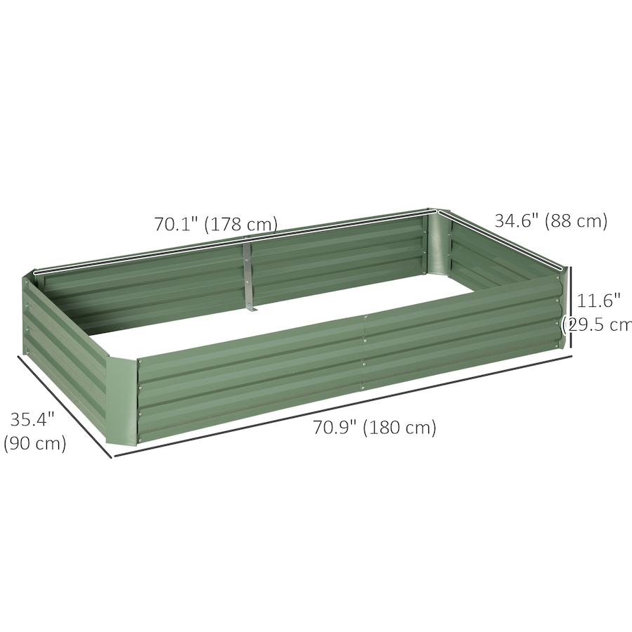 Image 997018_ALTMORE2.jpg, Product 997-018 / Price $68.99, Outsunny Raised Garden Bed with 2 Trellis Tomato Cages, Light Green from Outsunny on TSC.ca's Home & Garden department