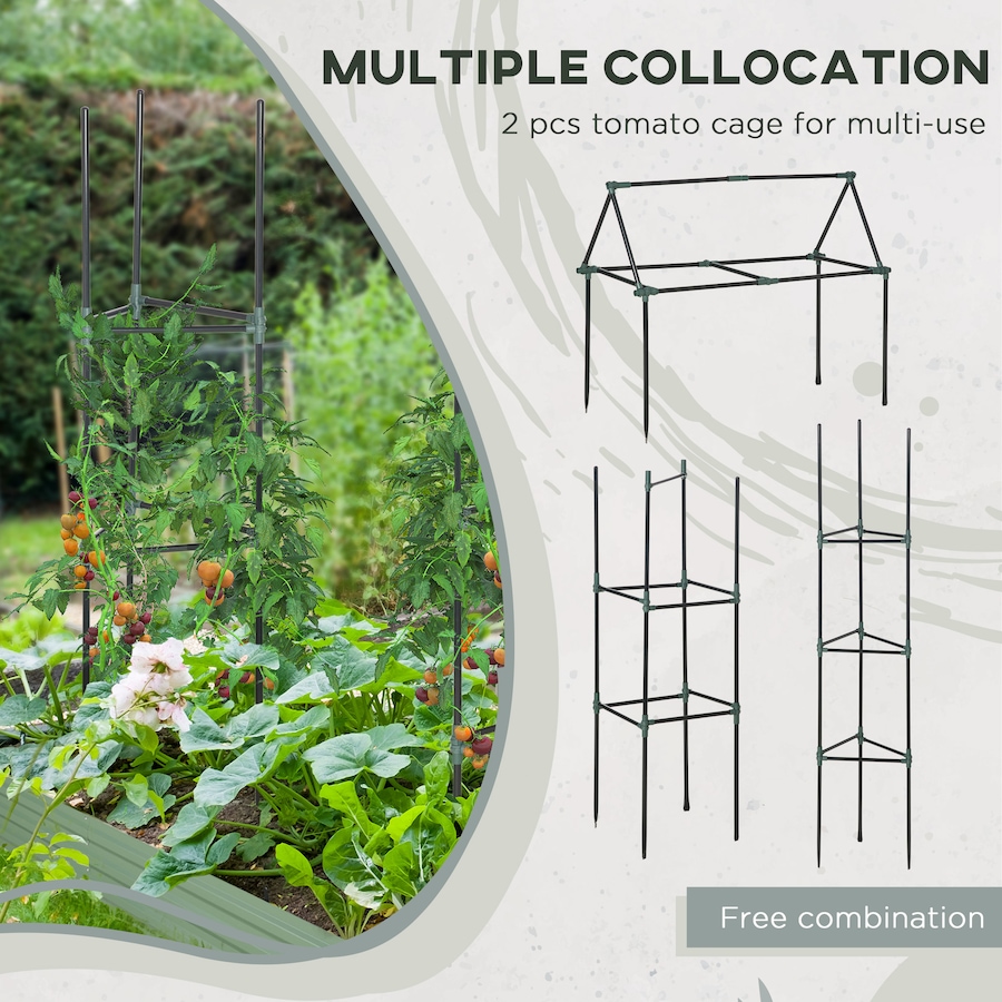 Image 997018_ALTMORE5.jpg, Product 997-018 / Price $68.99, Outsunny Raised Garden Bed with 2 Trellis Tomato Cages, Light Green from Outsunny on TSC.ca's Home & Garden department
