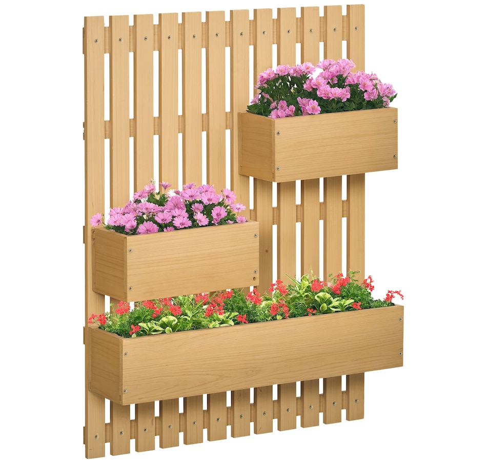 Image 997019.png, Product 997-019 / Price $69.99, Outsunny Wall Mounted Garden Planter with Trellis for Patio Porch Balcony from Outsunny on TSC.ca's Home & Garden department