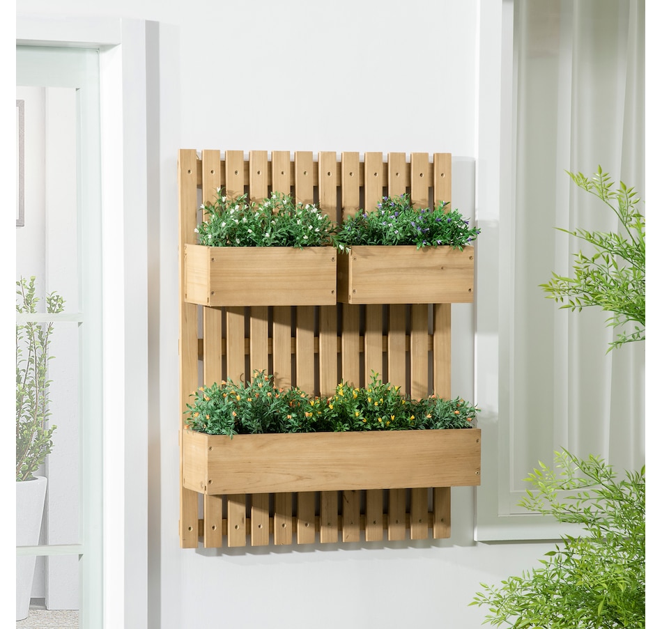 Image 997019_ALTMORE1.jpg, Product 997-019 / Price $69.99, Outsunny Wall Mounted Garden Planter with Trellis for Patio Porch Balcony from Outsunny on TSC.ca's Home & Garden department