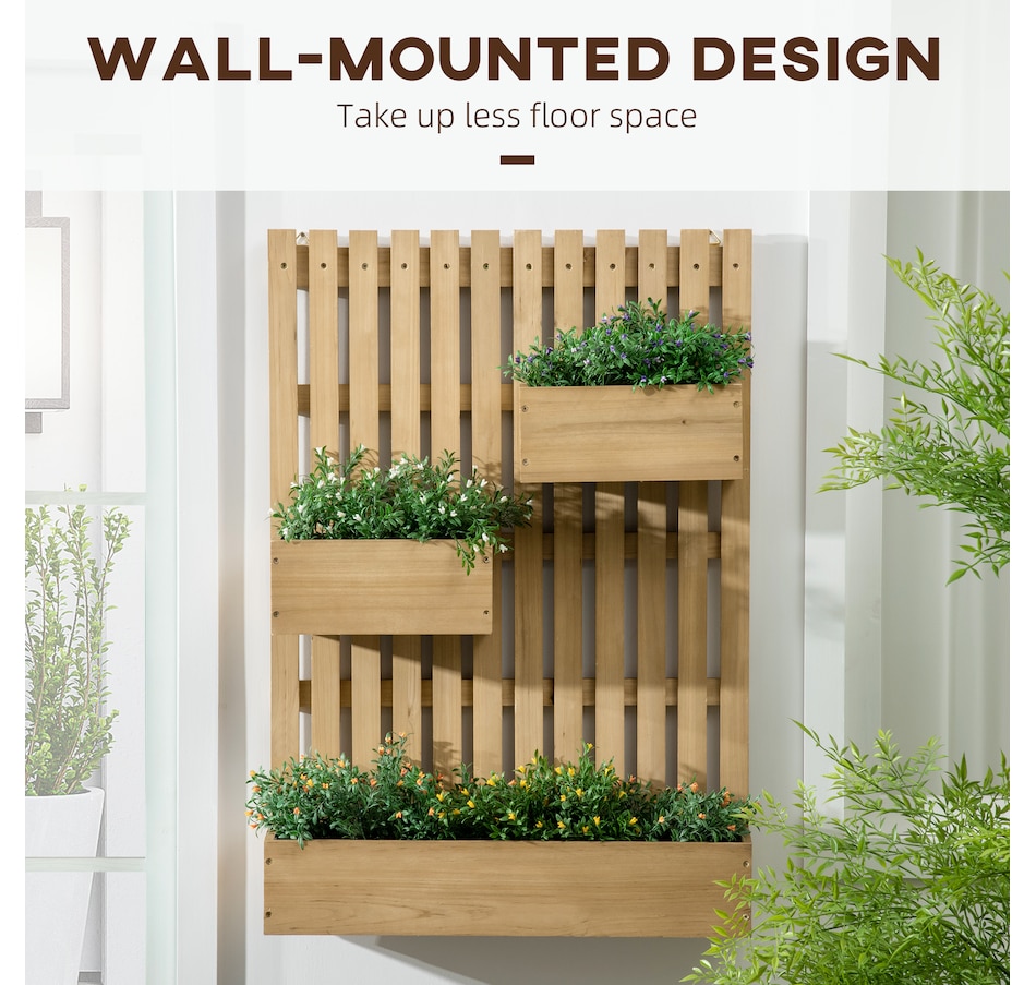 Image 997019_ALTMORE3.jpg, Product 997-019 / Price $69.99, Outsunny Wall Mounted Garden Planter with Trellis for Patio Porch Balcony from Outsunny on TSC.ca's Home & Garden department