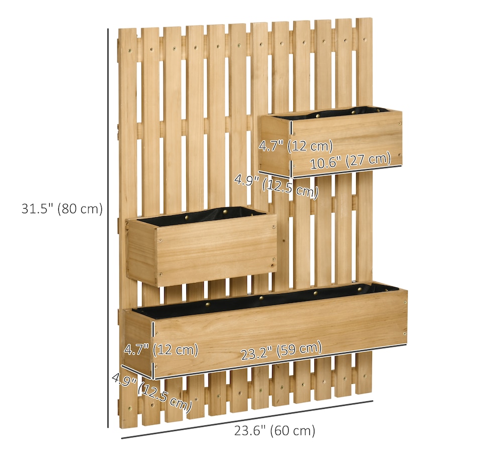 Image 997019_ALTMORE9.jpg, Product 997-019 / Price $69.99, Outsunny Wall Mounted Garden Planter with Trellis for Patio Porch Balcony from Outsunny on TSC.ca's Home & Garden department