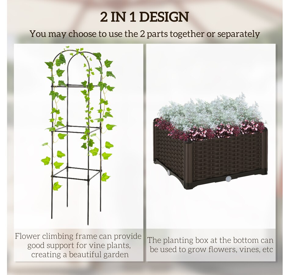 Image 997020_ALTMORE4.jpg, Product 997-020 / Price $39.99, Outsunny Raised Garden Bed with Trellis from Outsunny on TSC.ca's Home & Garden department