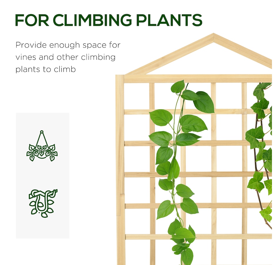 Image 997024_ALTMORE11.jpg, Product 997-024 / Price $94.99, Outsunny 59" Raised Garden Bed Wooden Planters Box with Trellis, Natural from Outsunny on TSC.ca's Home & Garden department