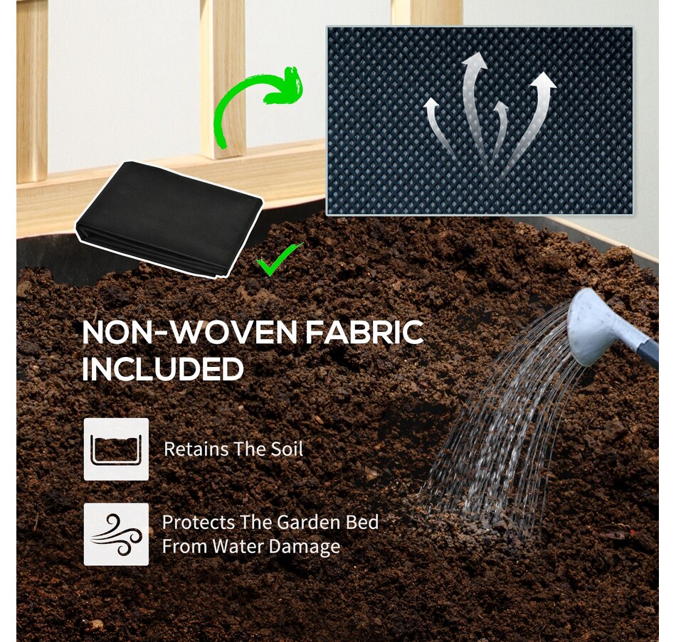 Image 997024_ALTMORE13.jpg, Product 997-024 / Price $94.99, Outsunny 59" Raised Garden Bed Wooden Planters Box with Trellis, Natural from Outsunny on TSC.ca's Home & Garden department