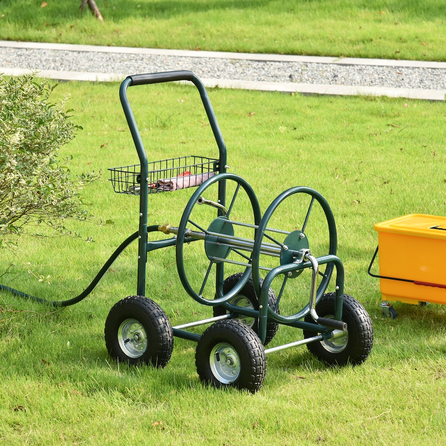 Image 997026_ALTMORE1.jpg, Product 997-026 / Price $159.99, Outsunny Garden Hose Reel Cart, Hose Organizer with Wheels, Storage Basket from Outsunny on TSC.ca's Home & Garden department