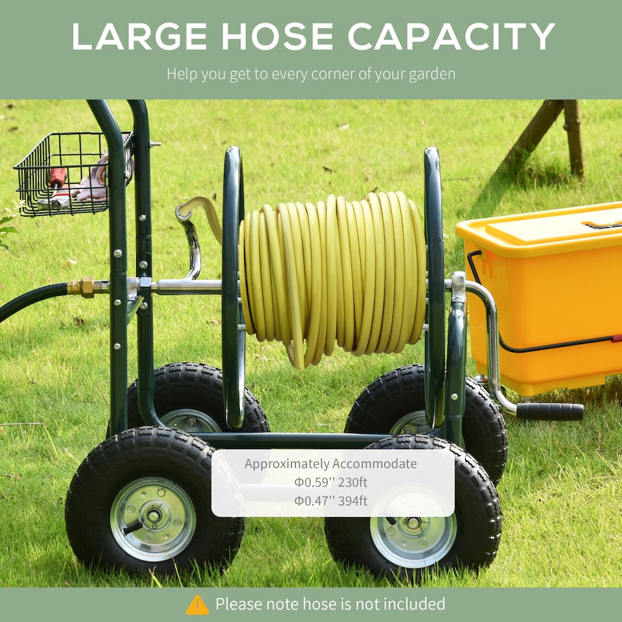 Image 997026_ALTMORE3.jpg, Product 997-026 / Price $159.99, Outsunny Garden Hose Reel Cart, Hose Organizer with Wheels, Storage Basket from Outsunny on TSC.ca's Home & Garden department