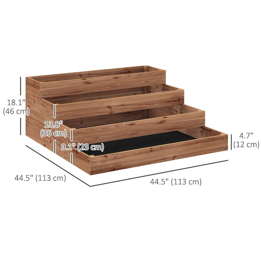 Image 997029_ALTMORE2.jpg, Product 997-029 / Price $119.99, Outsunny 4-Tier Raised Bed, Wooden Planter Box with Liner, Dark Brown from Outsunny on TSC.ca's Home & Garden department