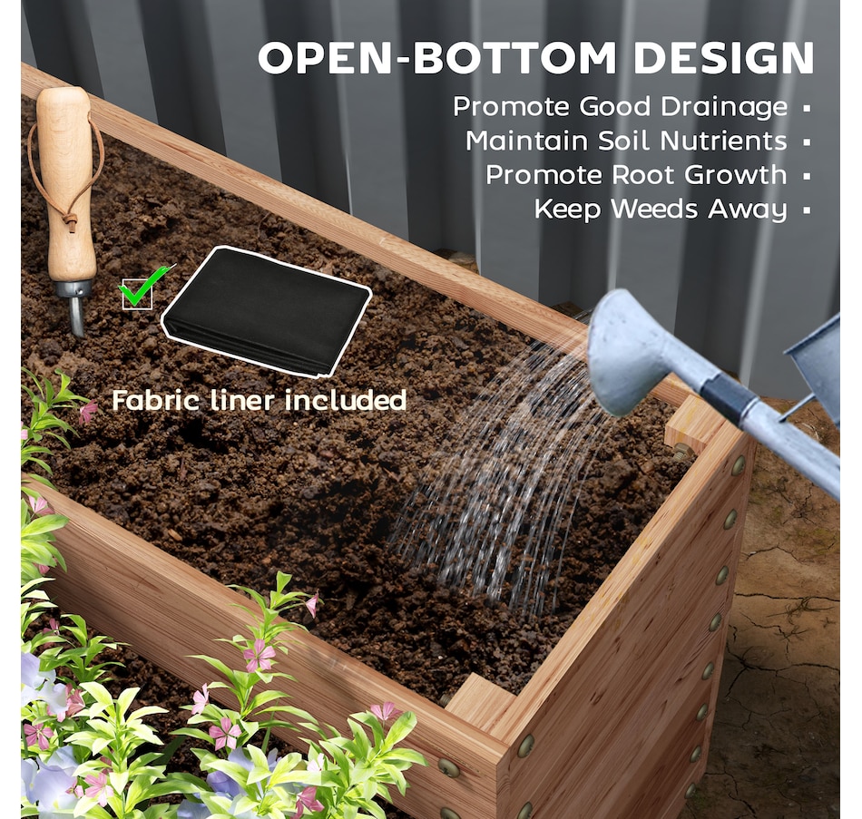 Image 997029_ALTMORE4.jpg, Product 997-029 / Price $112.99, Outsunny 4-Tier Raised Bed, Wooden Planter Box with Liner, Dark Brown from Outsunny on TSC.ca's Home & Garden department