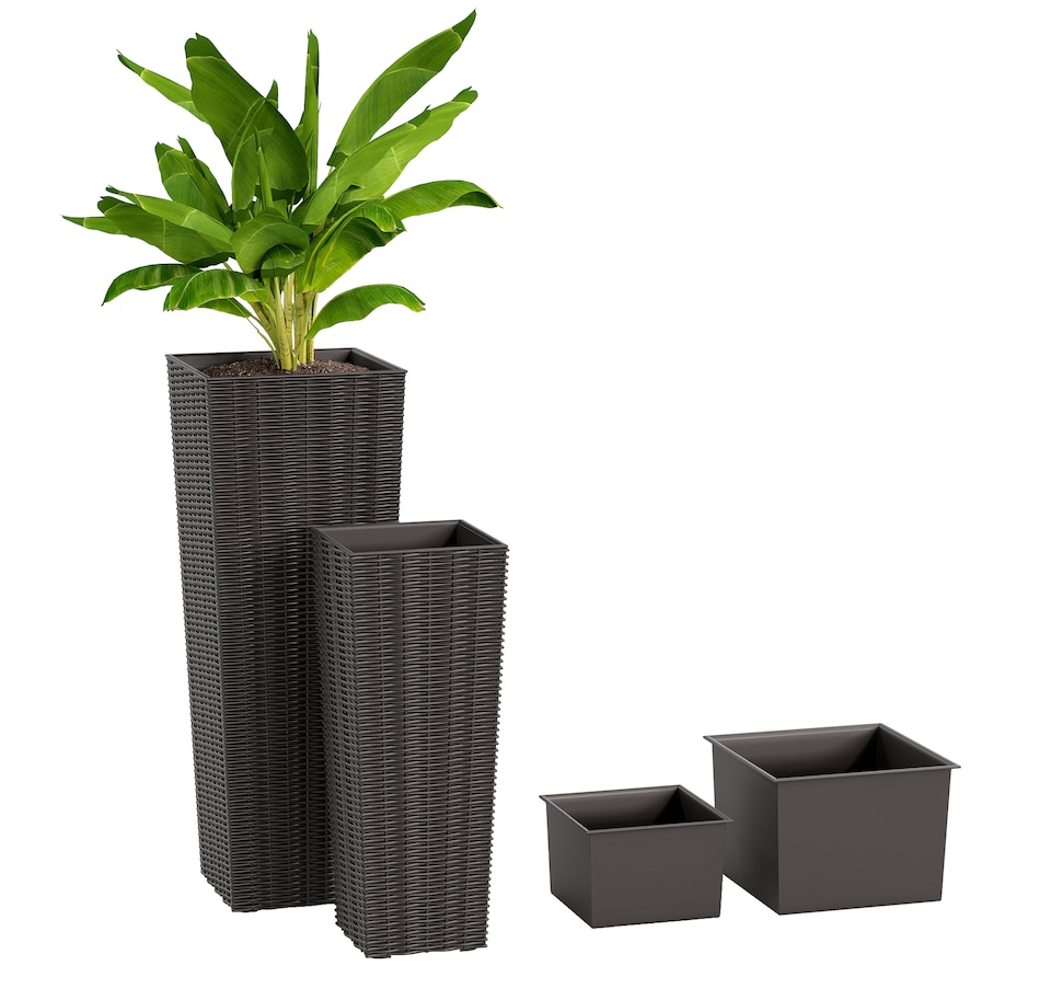 Image 997031.jpg, Product 997-031 / Price $89.99, Outsunny Set of 2 Large Planters for Outdoor Plants, Outdoor Flower Pots from Outsunny on TSC.ca's Home & Garden department