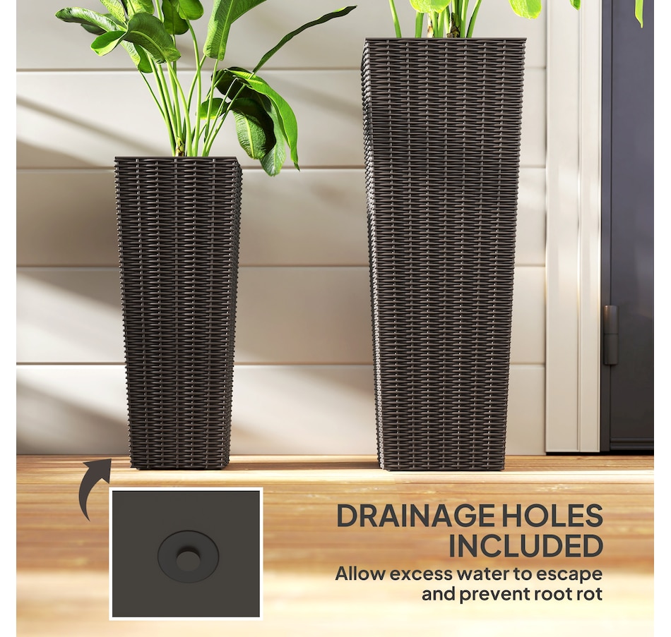 Image 997031_ALTMORE4.jpg, Product 997-031 / Price $89.99, Outsunny Set of 2 Large Planters for Outdoor Plants, Outdoor Flower Pots from Outsunny on TSC.ca's Home & Garden department